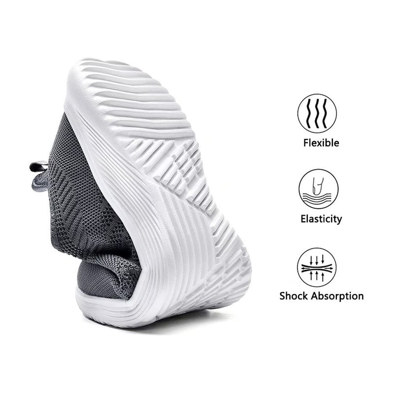 Lamincoa Womens Slip On Walking Shoes Non Slip Casual Road Running Lightweight Mesh Fashion Sneakers for Gym Travel Workout Grey - Image 5